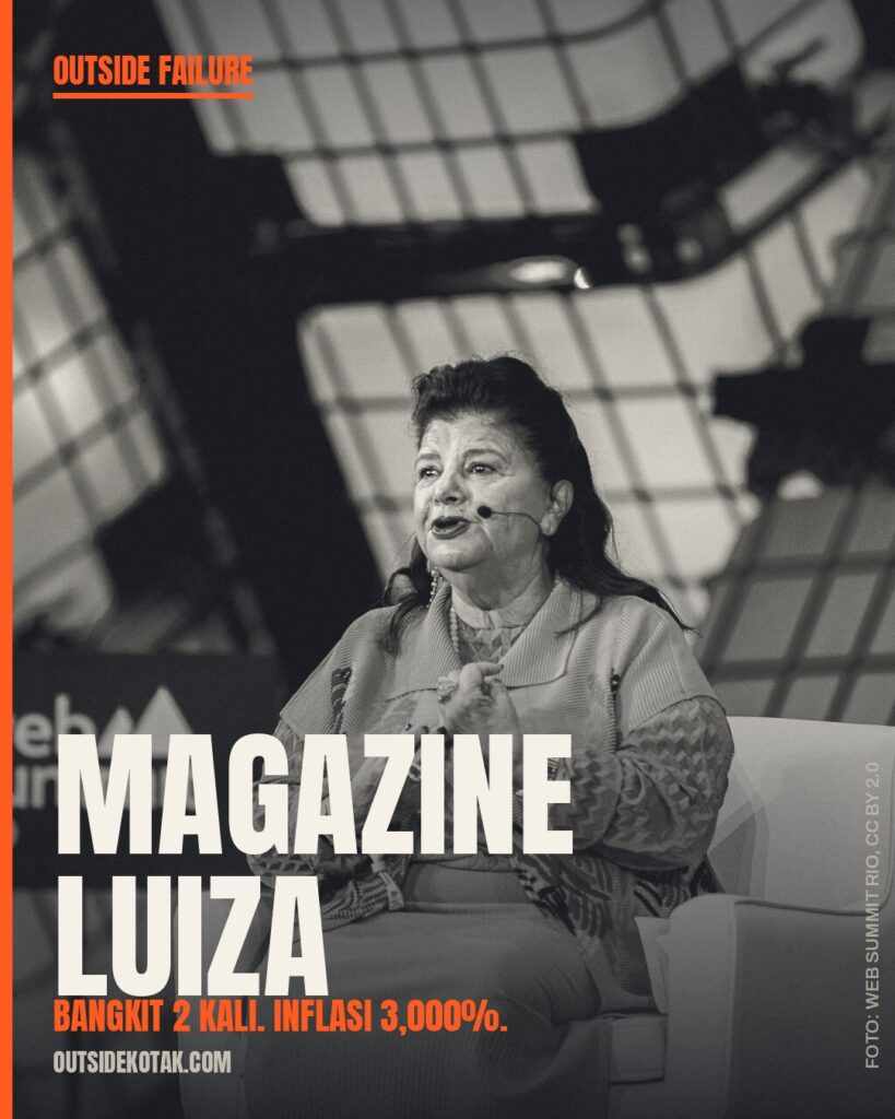 Magazine Luiza — poster editorial Outside Kotak dengan foto Luiza Trajano